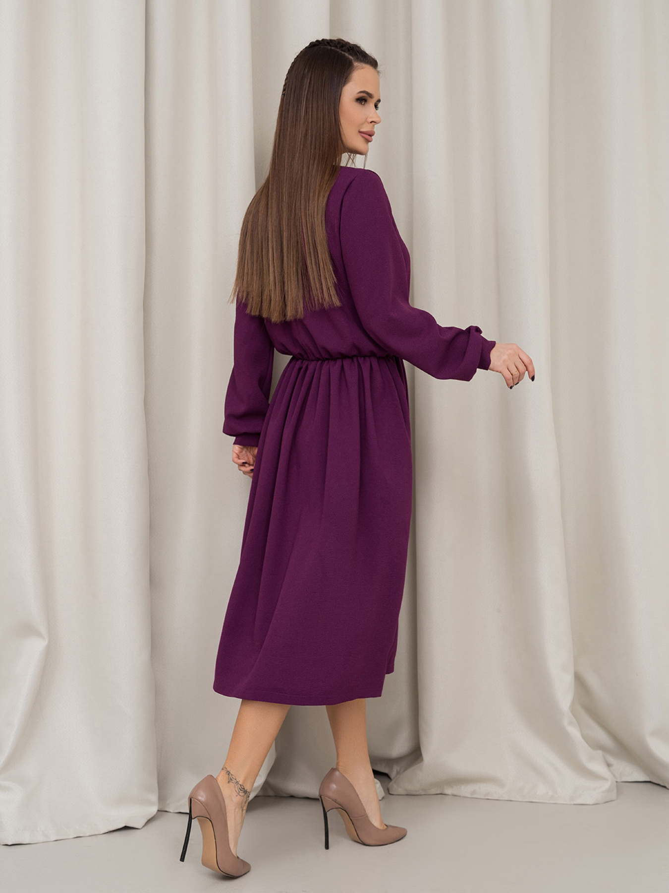 Сукня міді ISSA Plus модель 14463_фиолетовый Фото