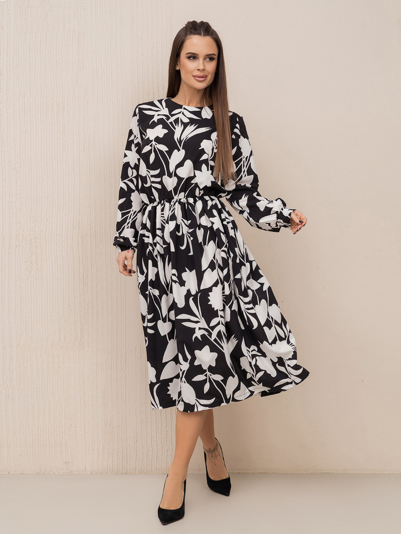 Платье миди ISSA Plus модель 14464_черный Фото