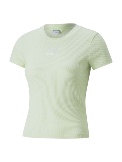 Футболка PUMA Classics Ribbed Slim Tee модель 535689 - фото