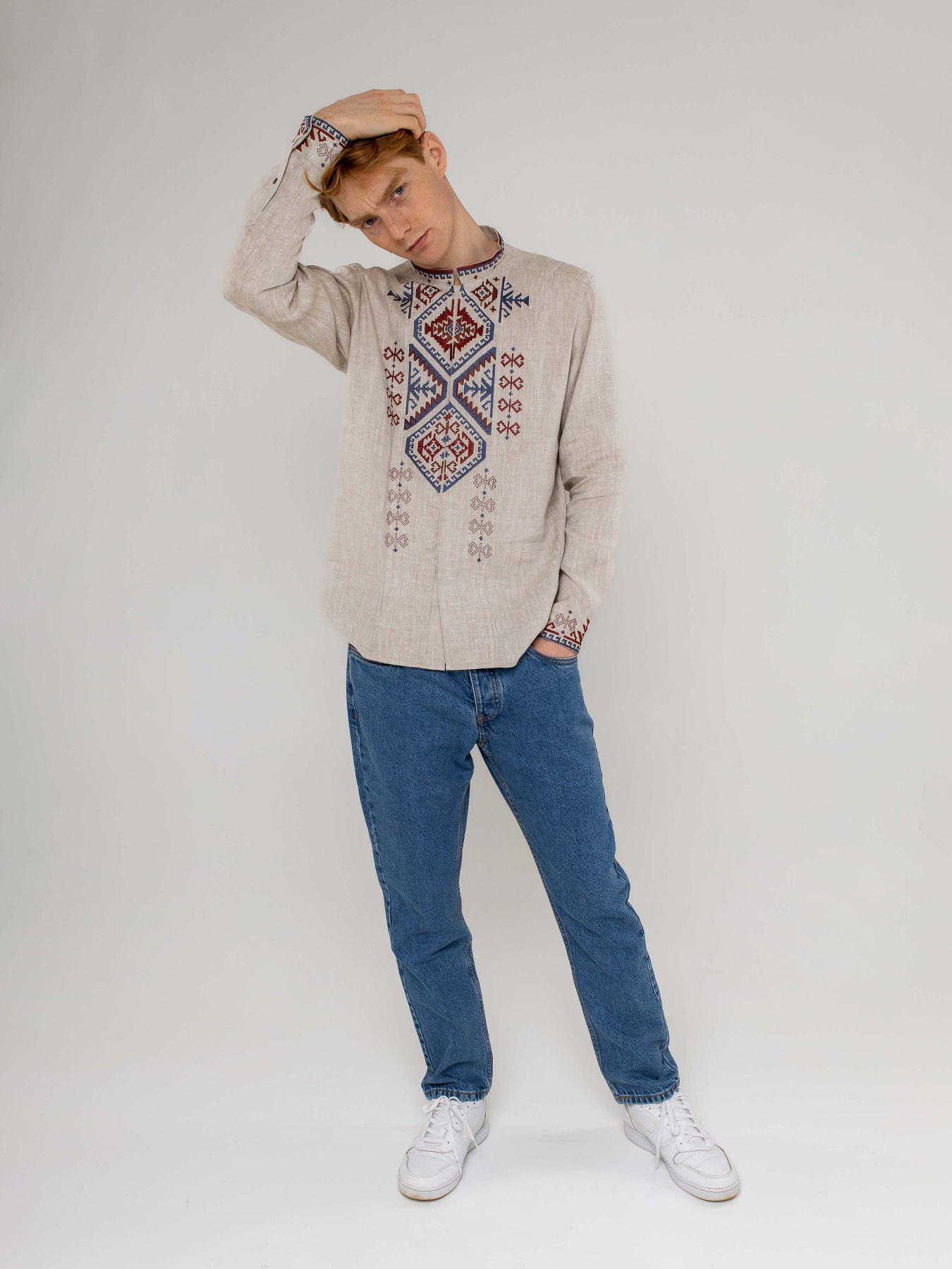 Вишита сорочка Svarga модель SV-MS00518-1111-10002 Фото