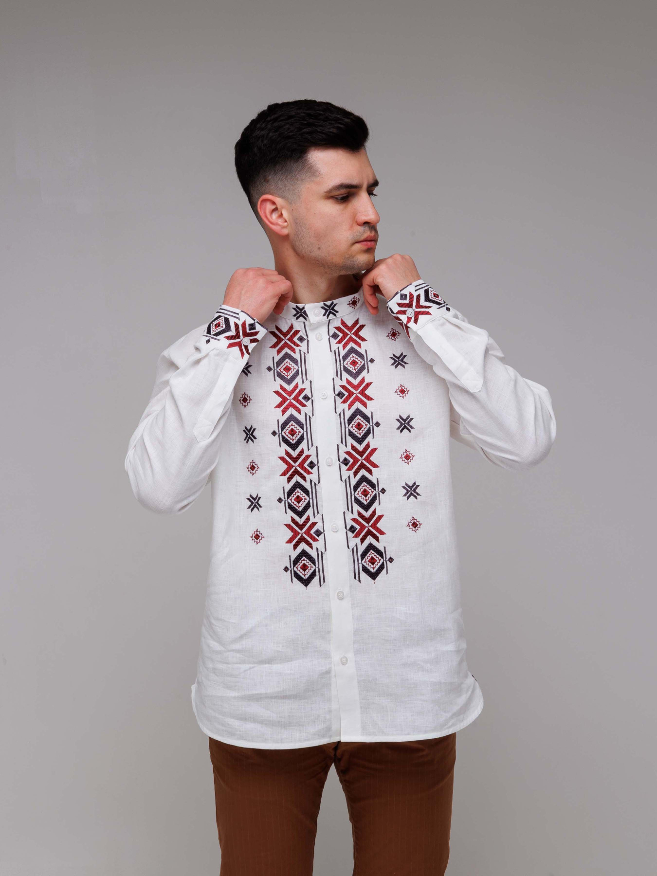 Вышитая рубашка Svarga модель SV-MS00517-1111-10001 Фото