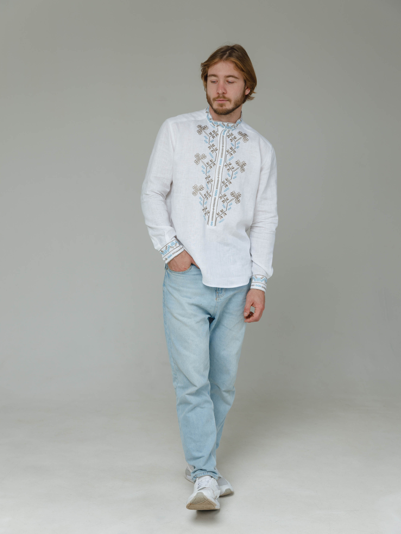 Вышитая рубашка Svarga модель SV-MS006428-1111-10001 Фото