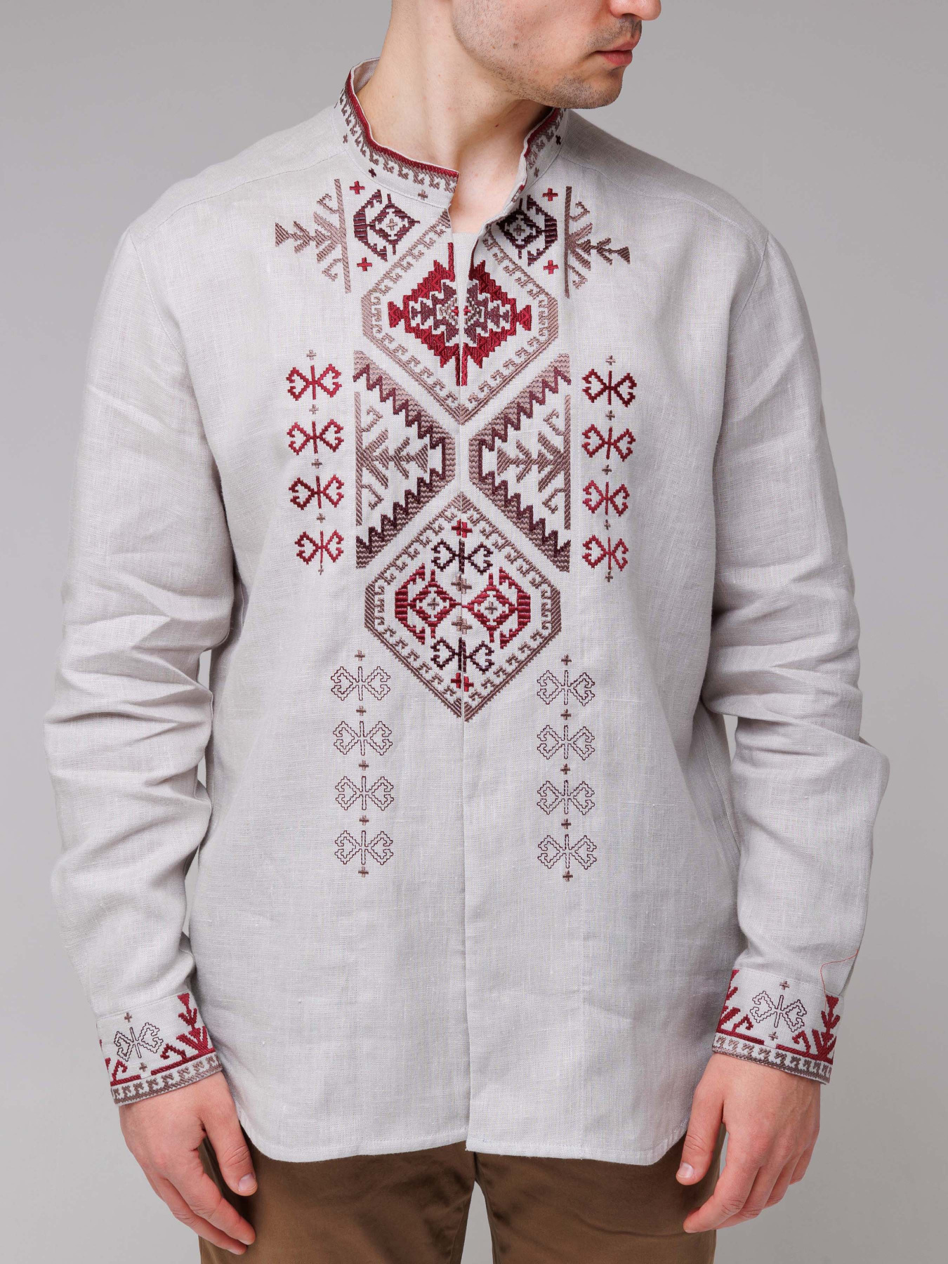 Вышитая рубашка Svarga модель SV-MS00582-1111-10016 Фото