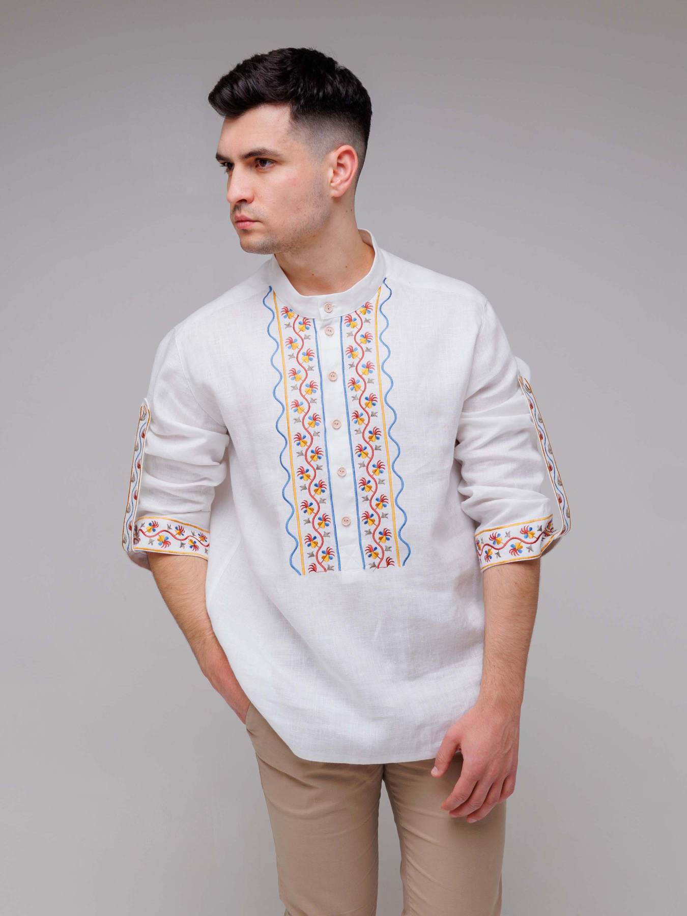 Вышитая рубашка Svarga модель SV-MS00588-1111-10001 Фото