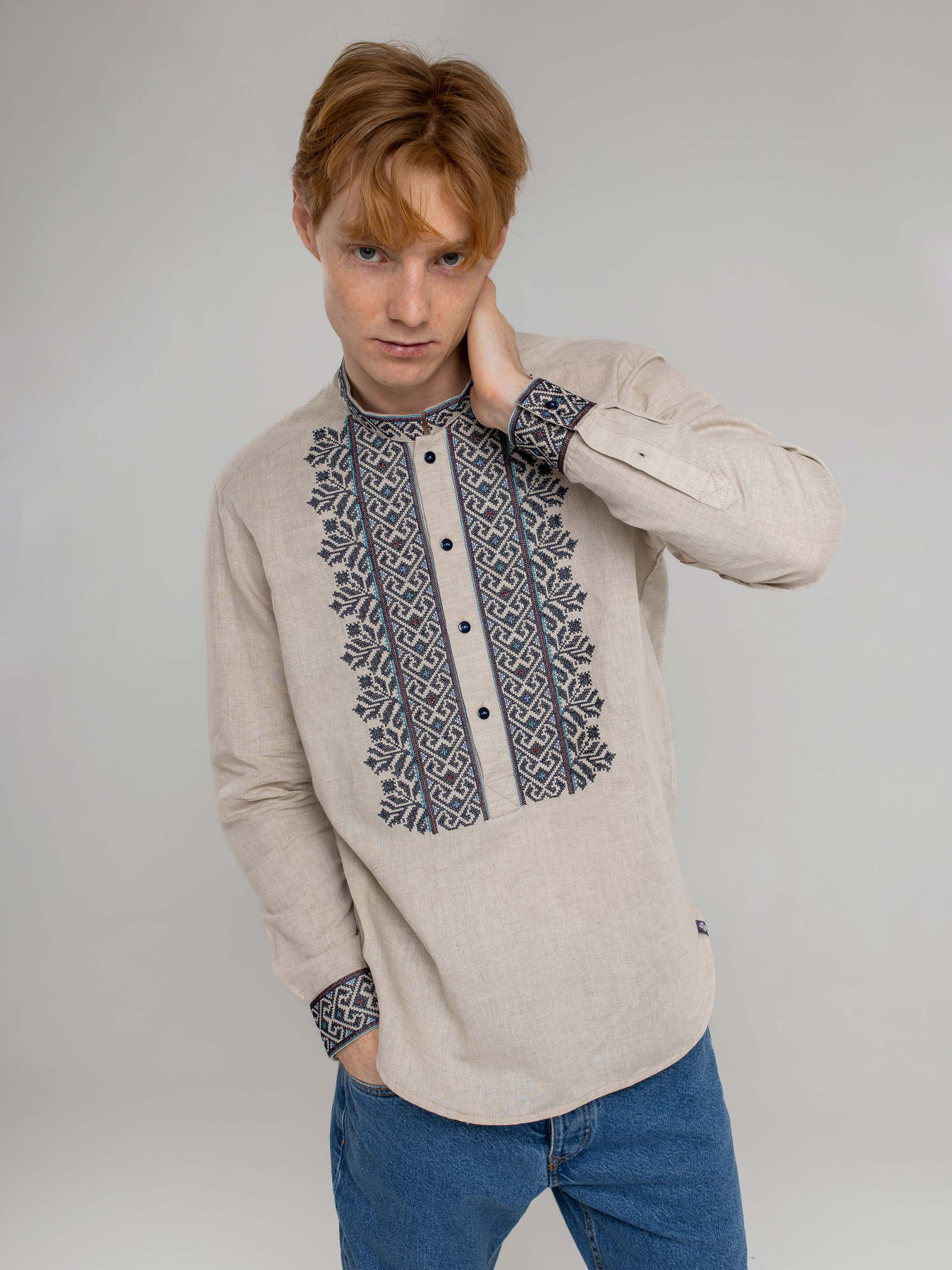 Вышитая рубашка Svarga модель SV-MS00593-1175-10002 Фото