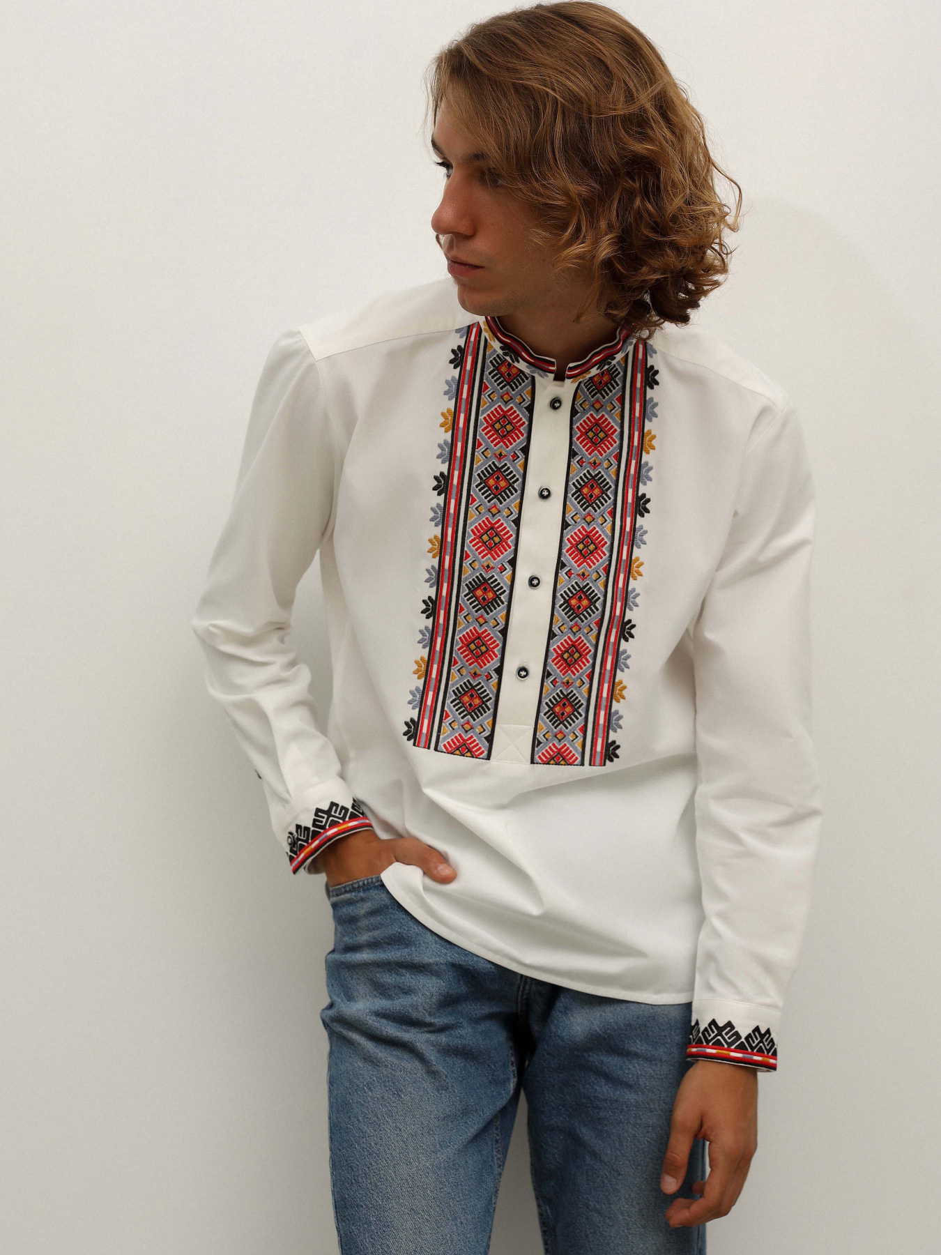 Вышитая рубашка Svarga модель SV-MS00635-1185-10001 Фото