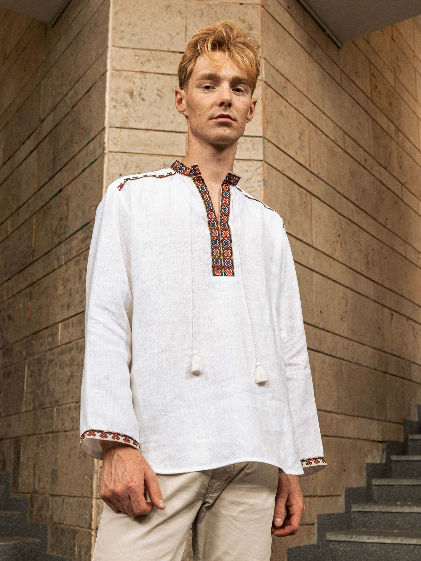 Вышитая рубашка Svarga модель SV-MS00639-1111-10001 Фото