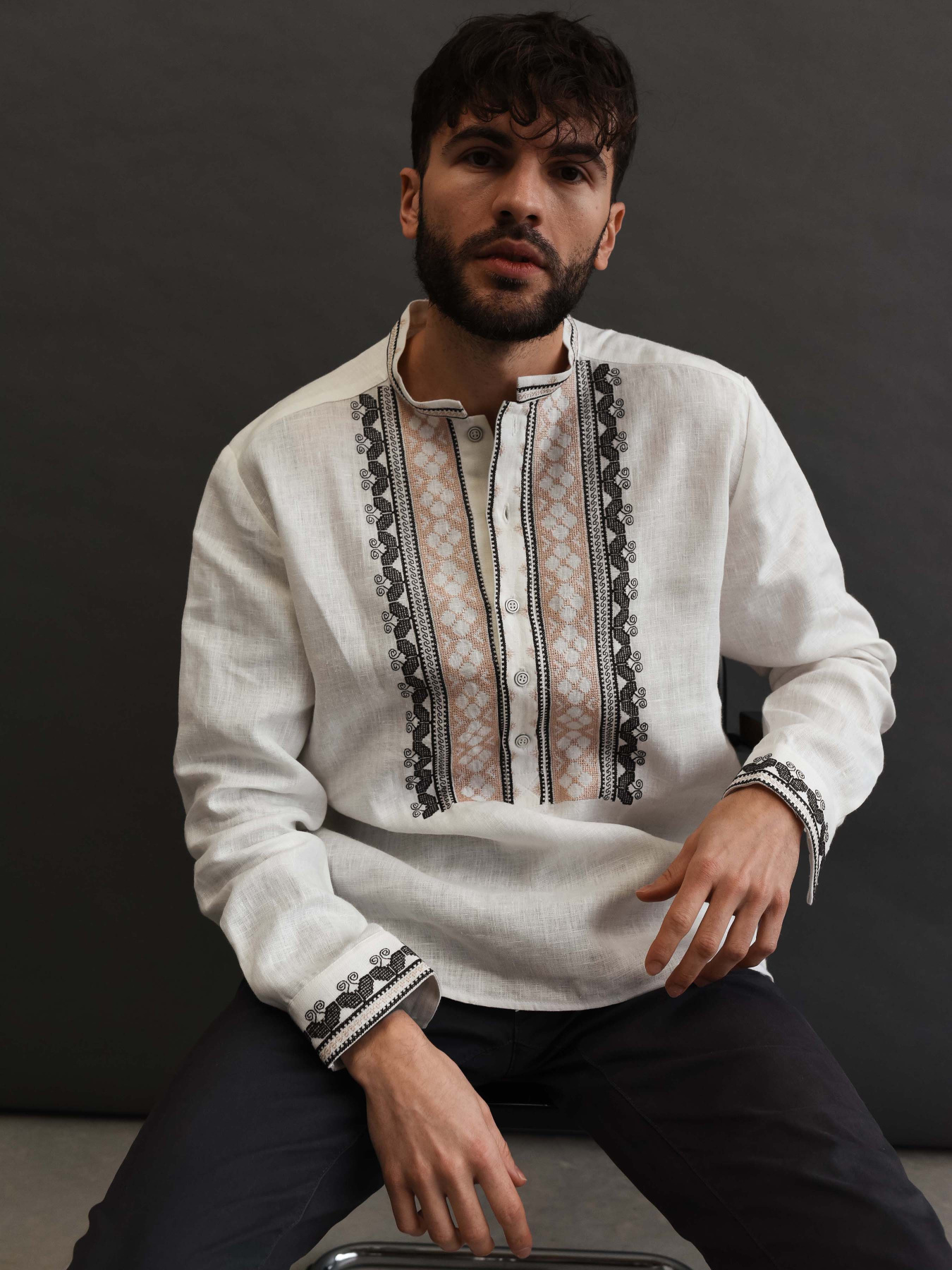 Вышитая рубашка Svarga модель SV-MS00685-1111-10001 Фото