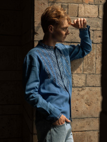 Вышитая рубашка Svarga модель SV-MS00115-1111-10009 Фото