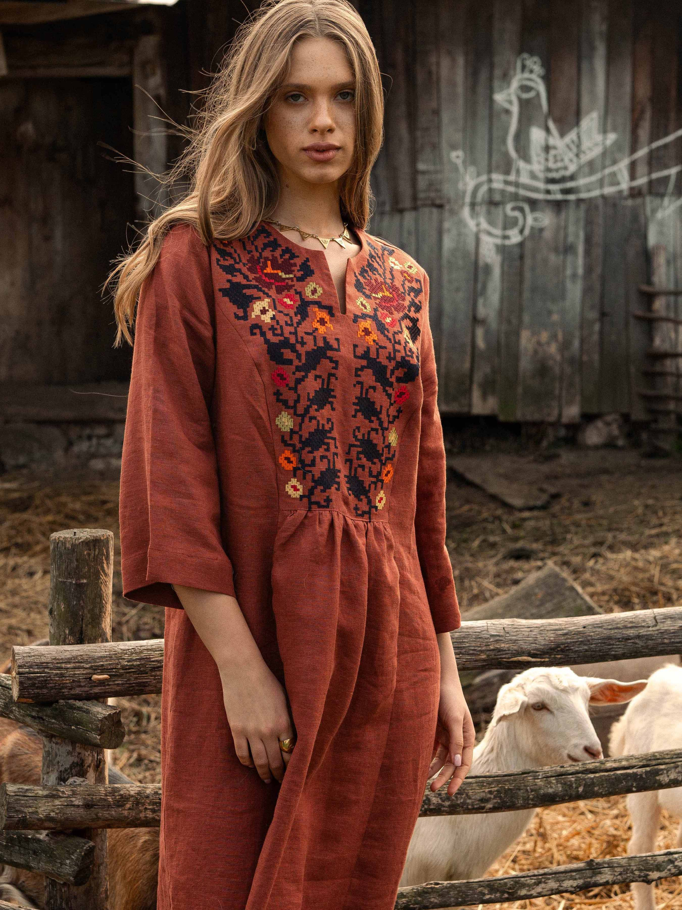 Вышитое платье Svarga модель SV-FD00655-1111-10030 Фото