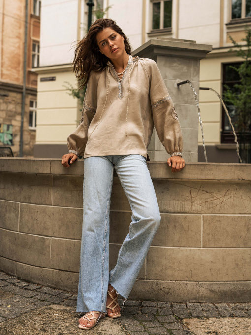 Вышитая рубашка Svarga модель SV-FB00641-1111-10016 Фото