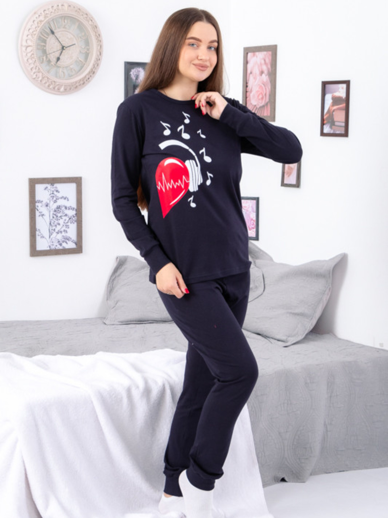 Пижама Носи своє модель 8270-l-serdechka-chornilxno-sinj Пижама Носи своє модель 8270-l-serdechka-chornilxno-sinj Фото