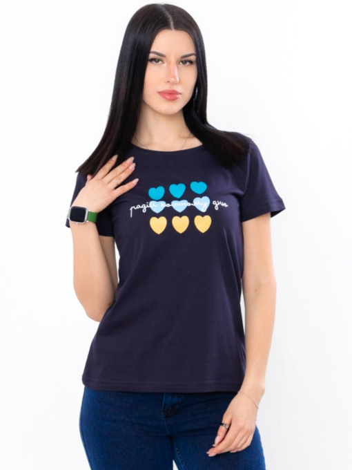 Футболка Носи своє модель 8188-001-33-1-chornilxno-sinj-serdechka Фото