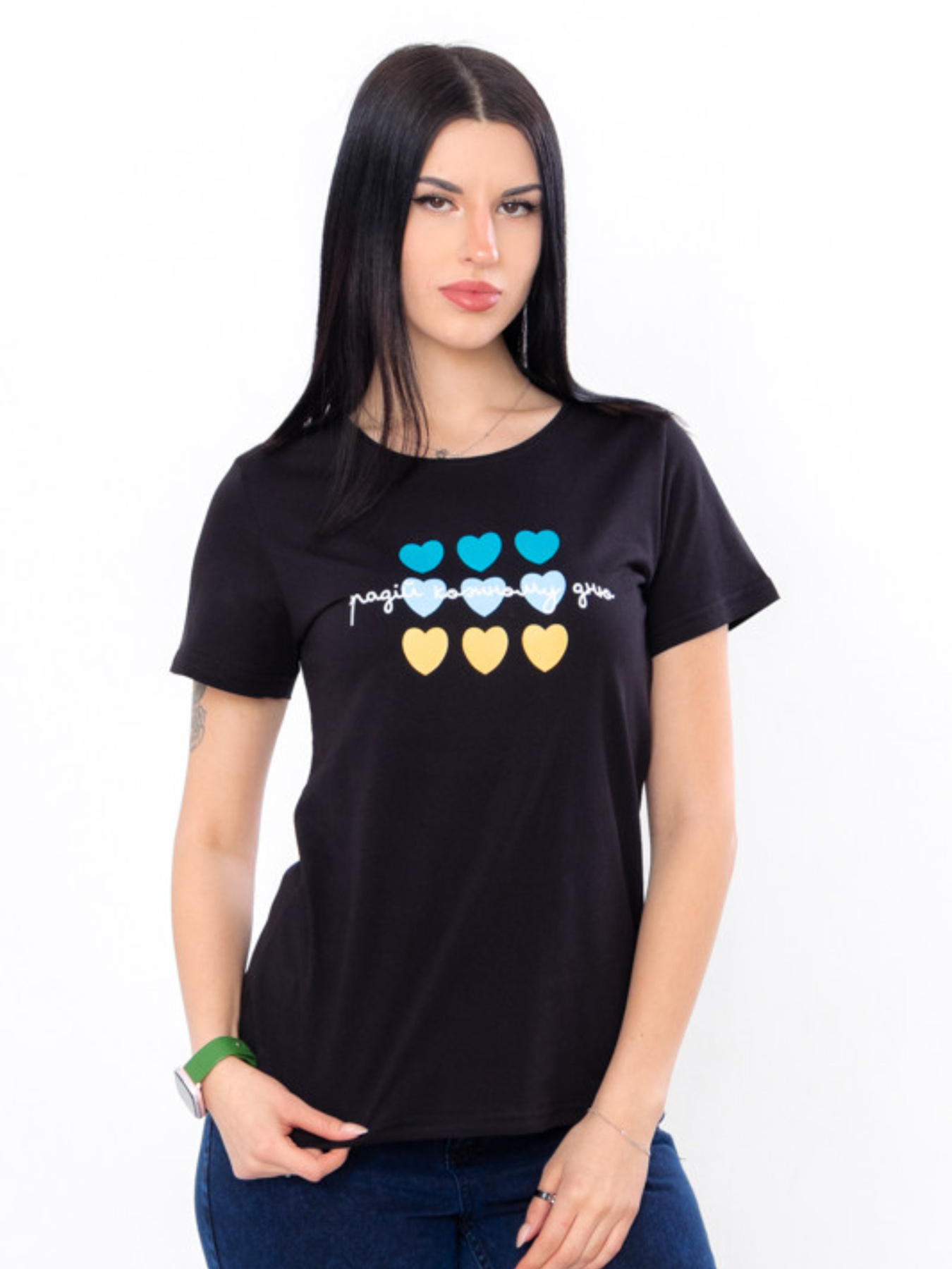 Футболка Носи своє модель 8188-001-33-1-chornij-serdechka Фото