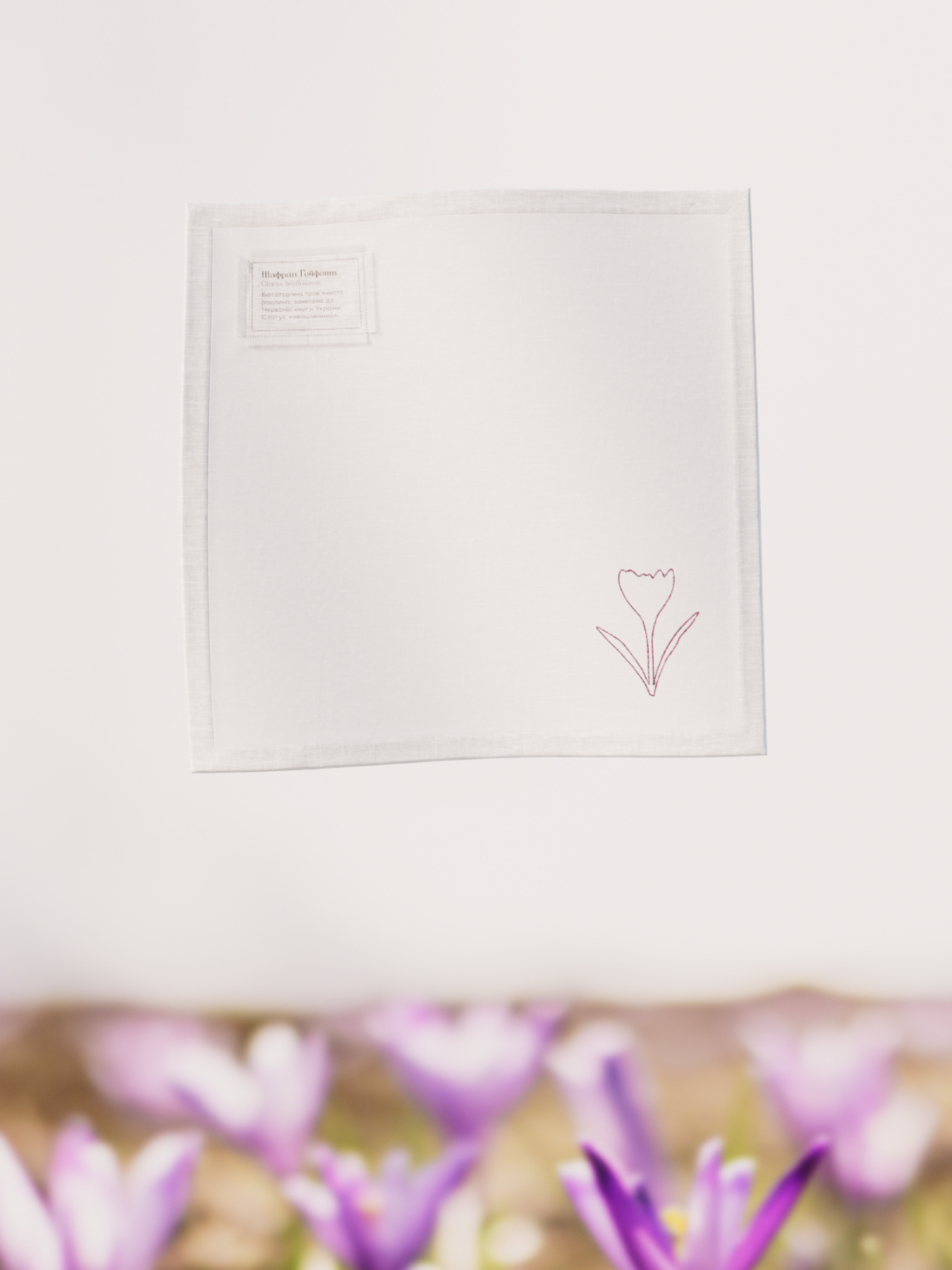 Набір з 2-х столових серветок з льону з машинною вишивкою "Шафран Гейфелів" GNIZDO модель LTNMESHFUC-002 Набір з 2-х столових серветок з льону з машинною вишивкою "Шафран Гейфелів" GNIZDO модель LTNMESHFUC-002 Фото