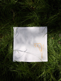 Набір з 2-х столових серветок з льону з машинною вишивкою "Тюльпан скіфський" GNIZDO Модель LTNMESTFUC-002 Фото