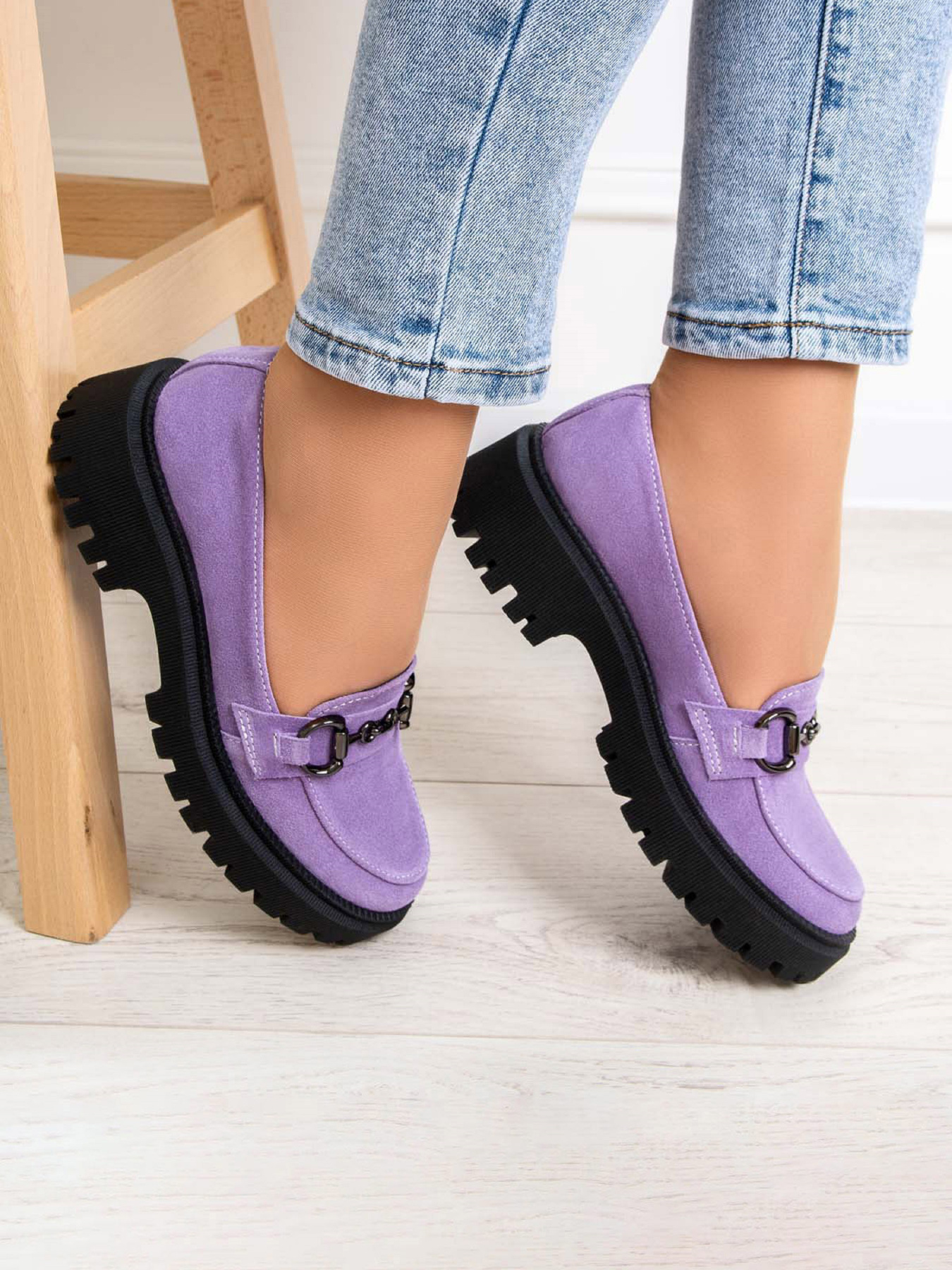 Лоферы ISSA Plus модель OB2-179_сиреневый Лоферы ISSA Plus модель OB2-179_сиреневый Фото