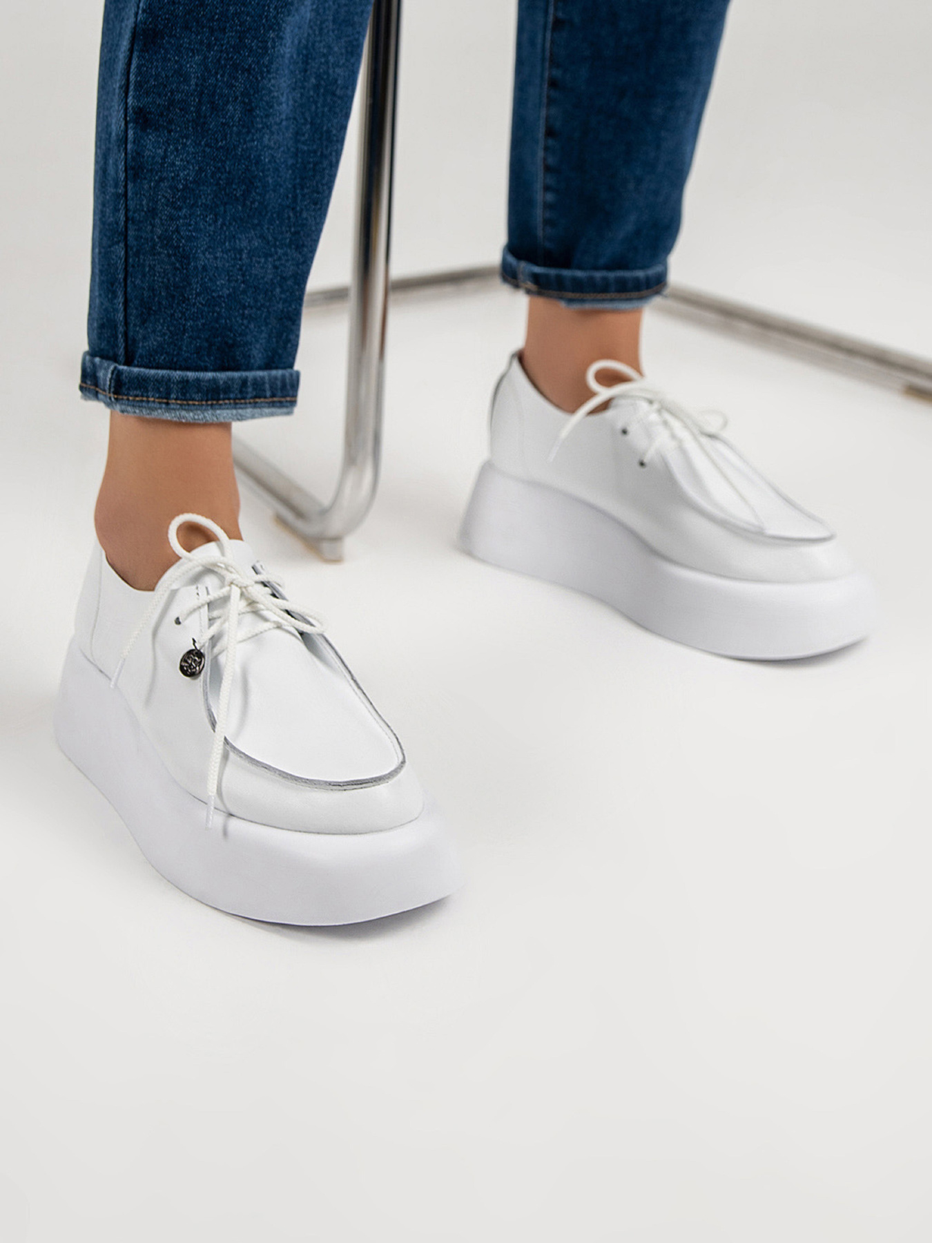 Лоферы ISSA Plus модель OB2-406_белый Фото