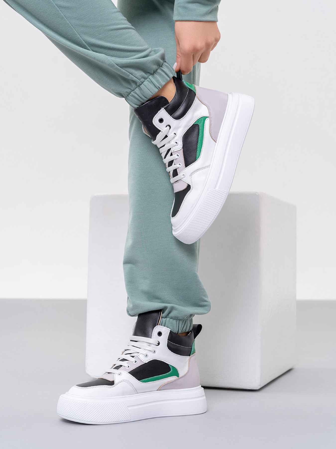 Кеды высокие ISSA Plus модель OB2-420_белый Фото