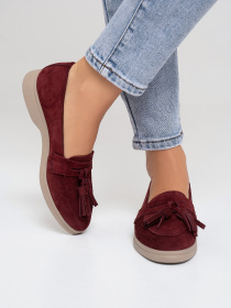 Лоферы ISSA Plus модель OB2-412_бордовый Фото