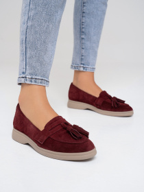Лоферы ISSA Plus модель OB2-412_бордовый Фото