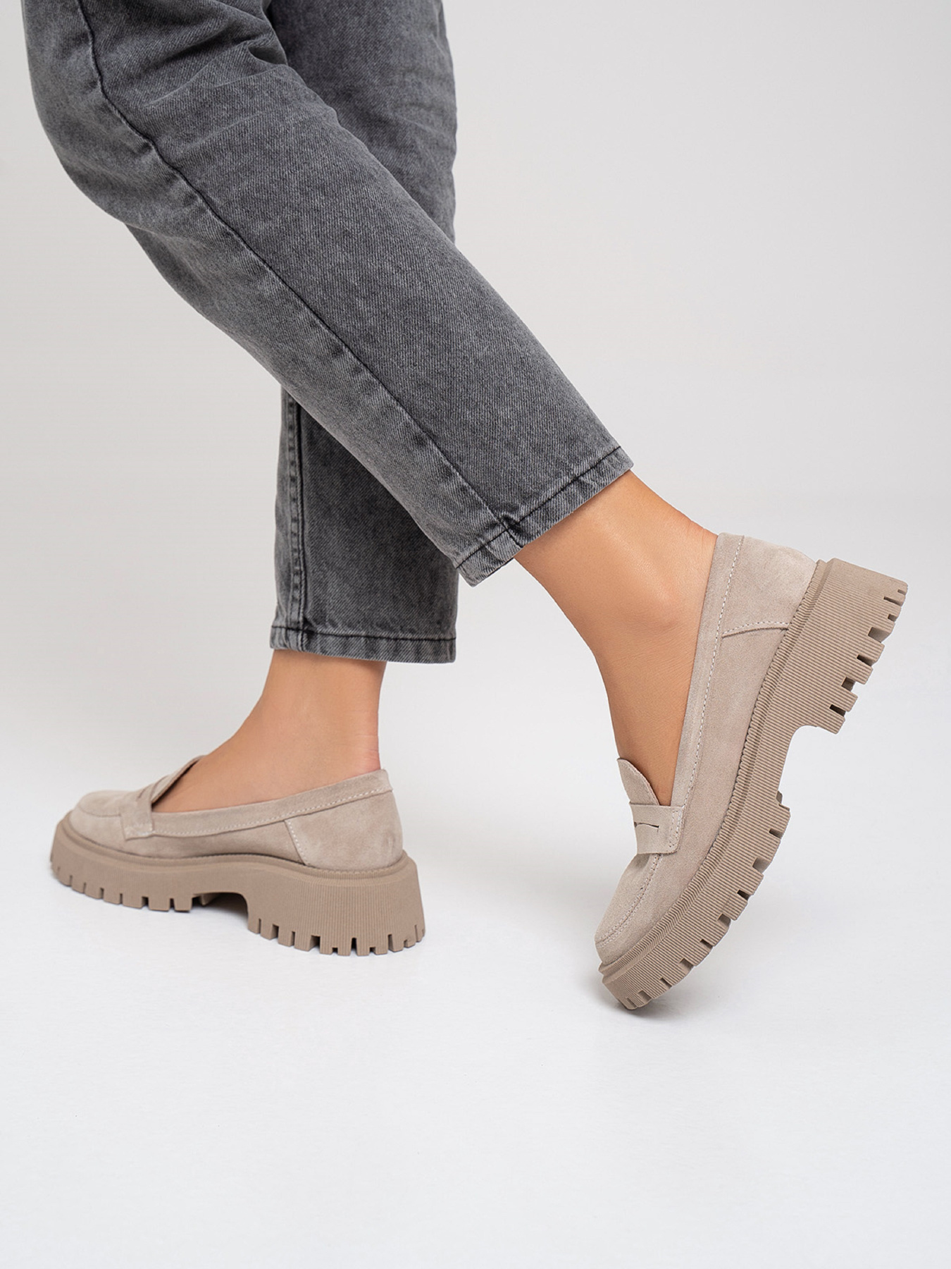 Лоферы ISSA Plus модель OB2-415_бежевый Фото