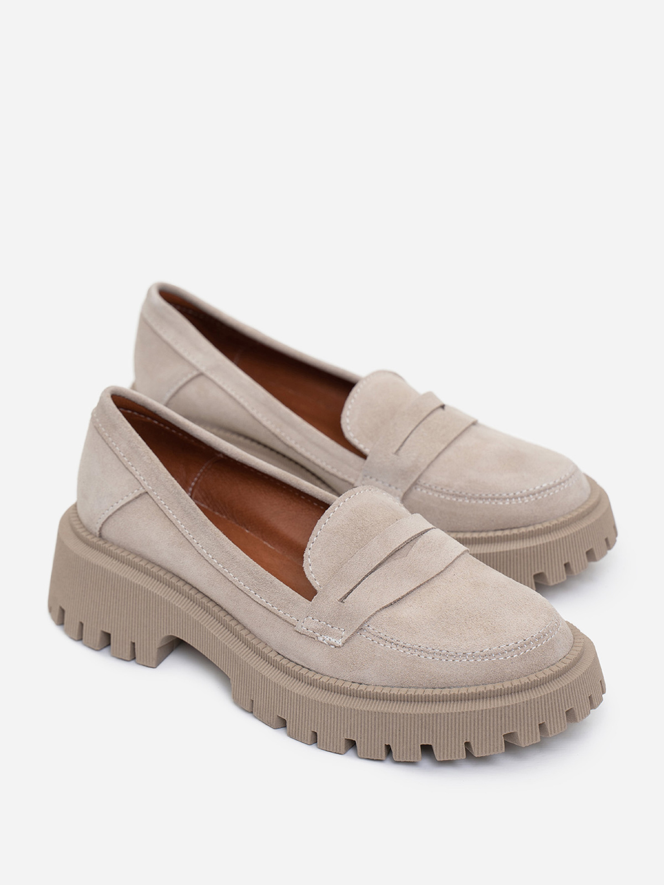 Лоферы ISSA Plus модель OB2-415_бежевый Фото