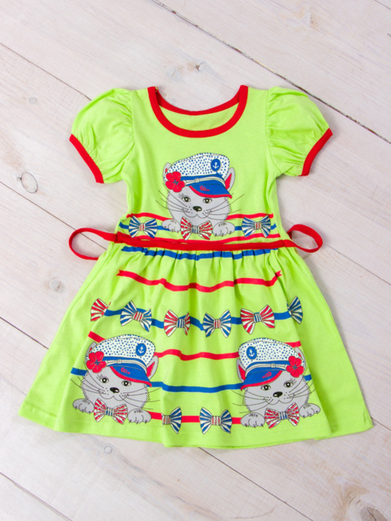 Платье мини Носи своє модель 6089-001-33-svtlo-salatovij-kotiki Фото