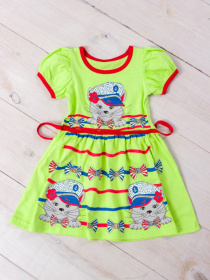 Платье мини Носи своє модель 6089-001-33-svtlo-salatovij-kotiki Фото