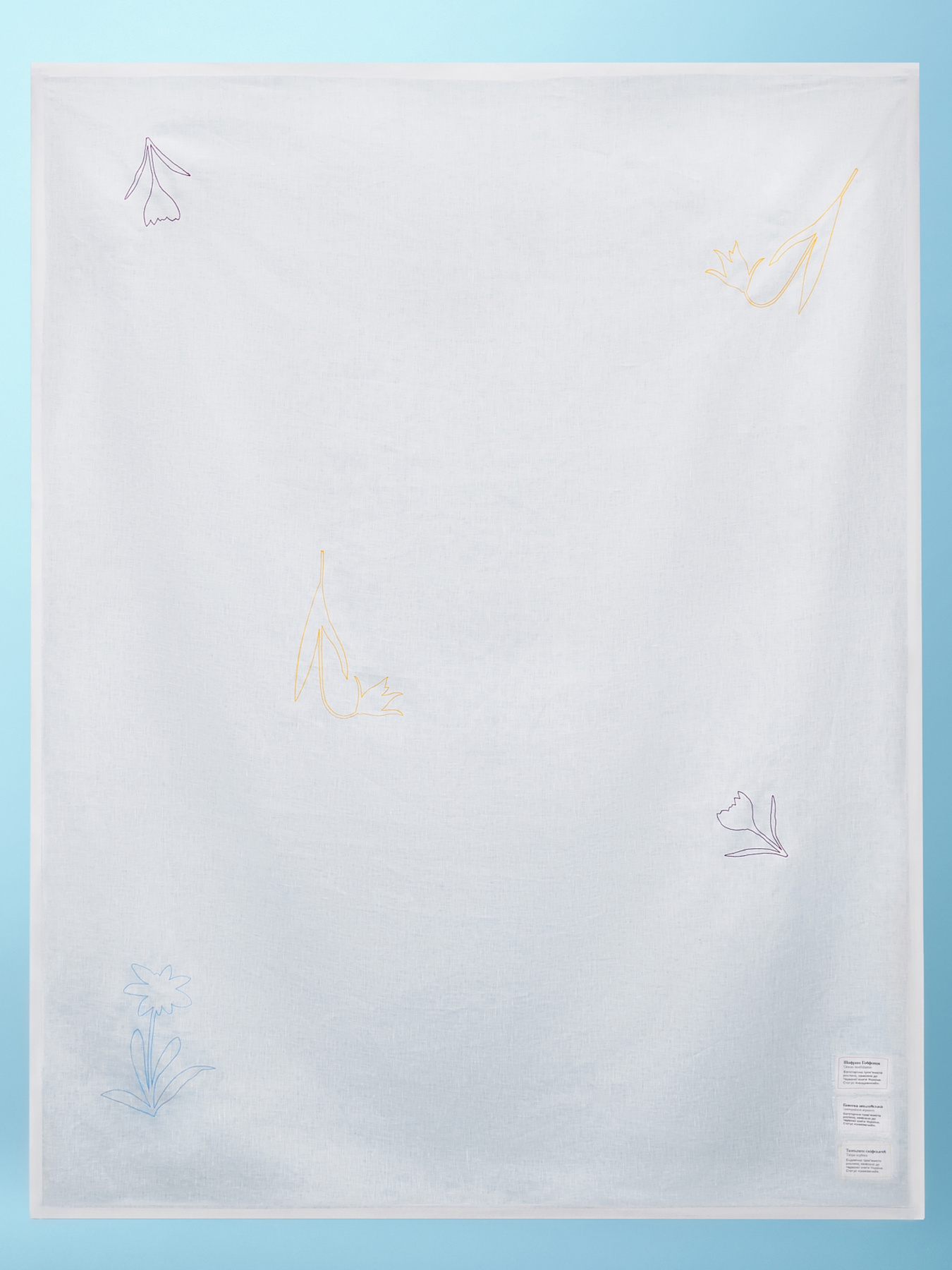 Скатертина з льону з машинною вишивкою Квіт" GNIZDO модель LTKMEKC-002 Фото