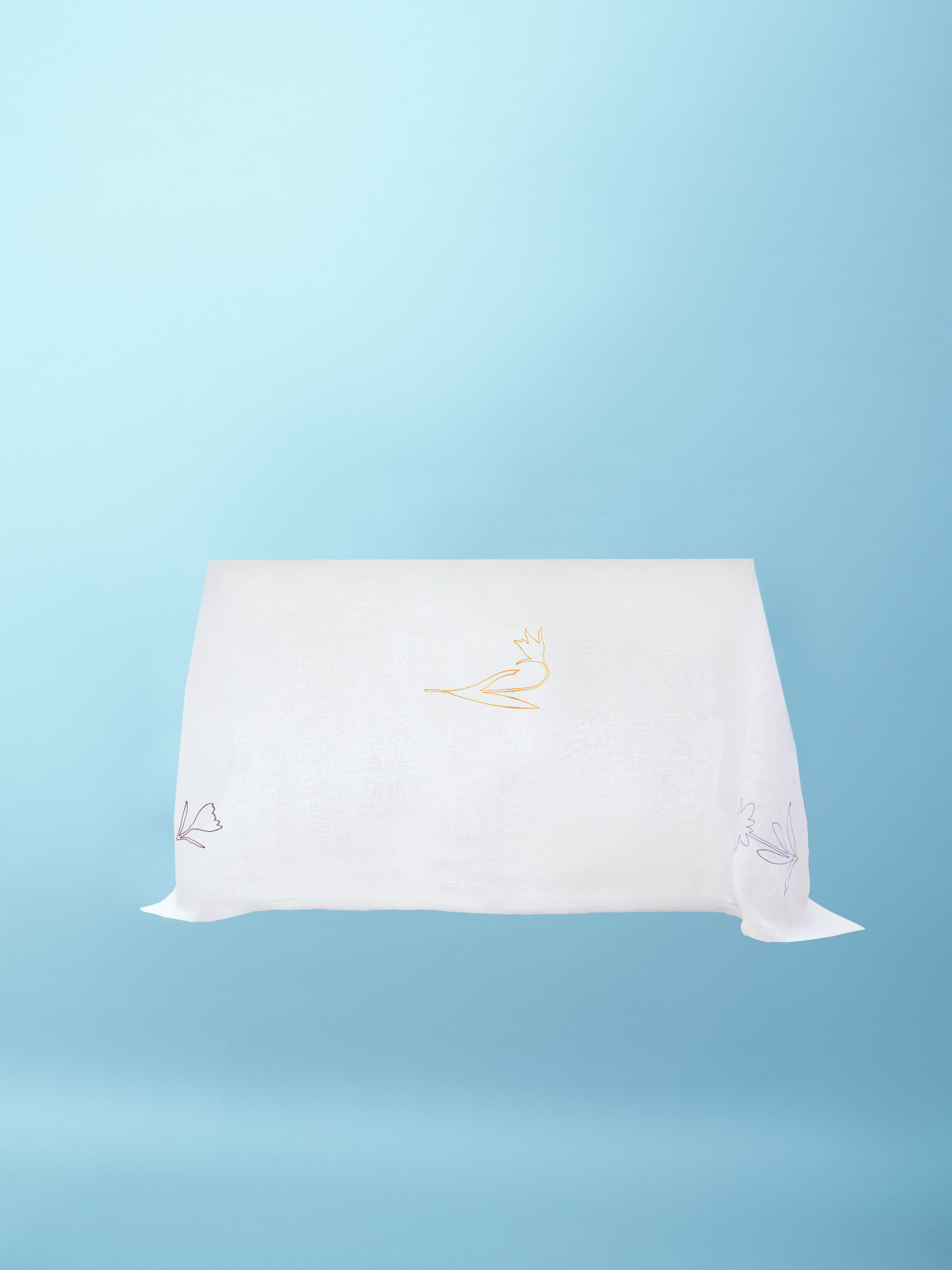 Скатертина з льону з машинною вишивкою Квіт" GNIZDO модель LTKMEKC-002 Фото