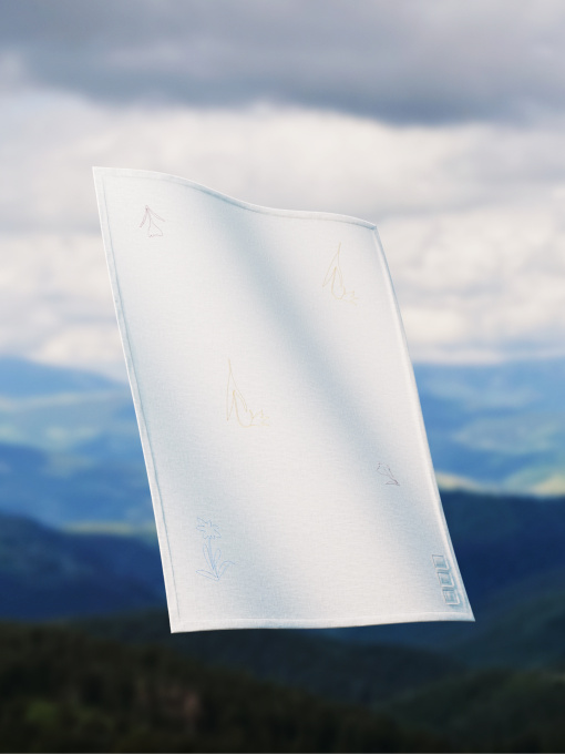 Скатертина з льону з машинною вишивкою Квіт" GNIZDO модель LTKMEKC-002 Фото