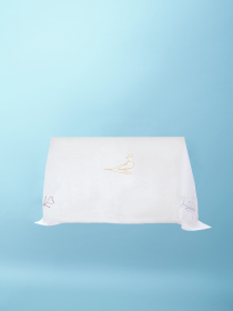 Скатертина з льону з машинною вишивкою Квіт" GNIZDO модель LTKMEKC-002 Фото