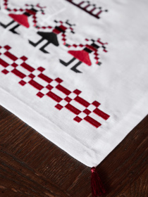 Набір з 2-х столових серветок з льону з машинною Різдвяною вишивкою GNIZDO модель TUSNCCGK-002E Фото