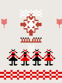 Набір з 2-х столових серветок з льону з машинною Різдвяною вишивкою GNIZDO модель TUSNCCGK-002E Фото