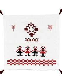 Набір з 2-х столових серветок з льону з машинною Різдвяною вишивкою GNIZDO модель TUSNCCGK-002E Фото