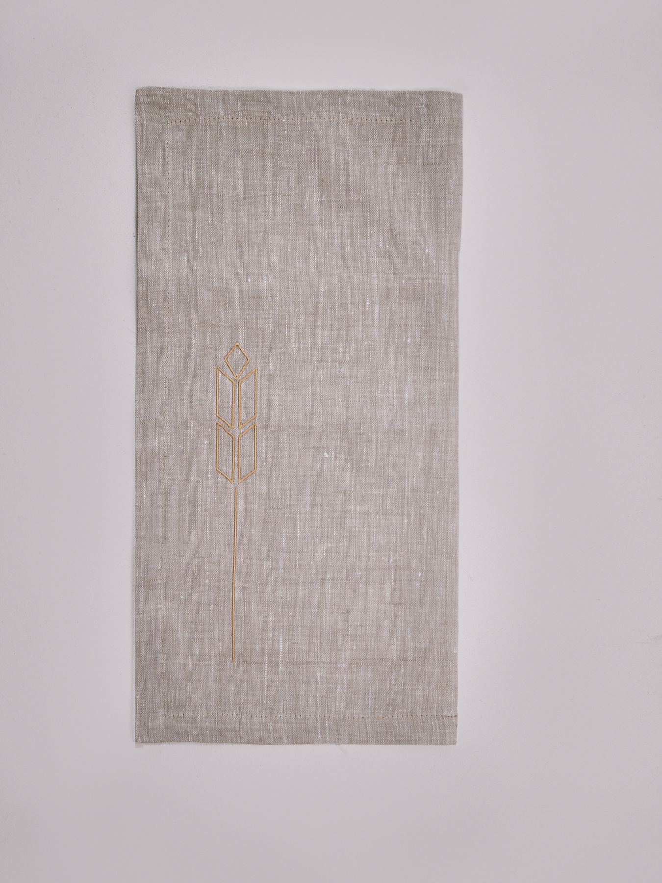 Набір з 2-х столових серветок з льону з машинною вишивкою "Колоски" GNIZDO Модель LNMESC-001 Фото