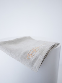 Набір з 2-х столових серветок з льону з машинною вишивкою "Колоски" GNIZDO Модель LNMESC-001 Фото