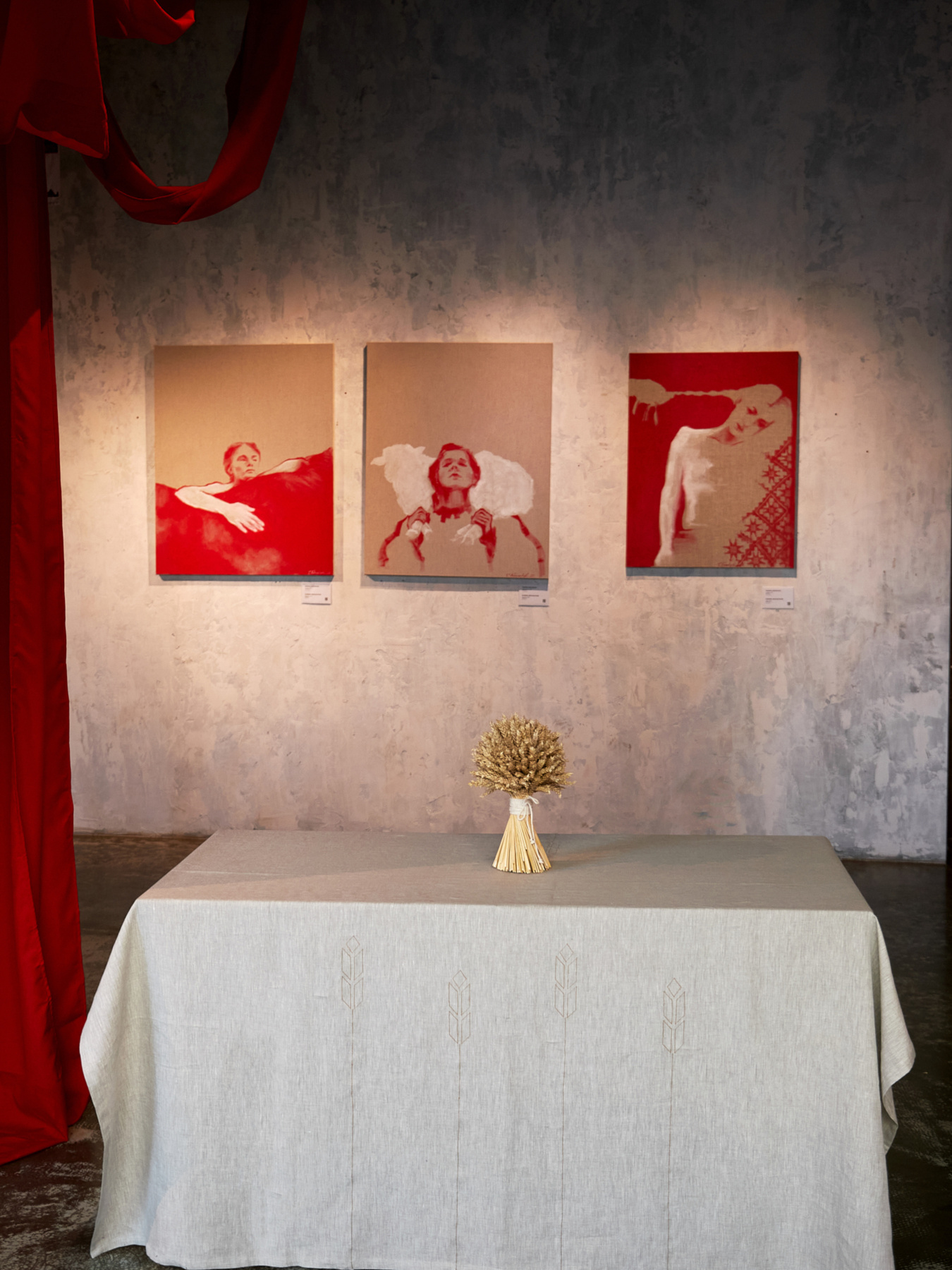 Скатертина з льону з машинною вишивкою "Колоски" GNIZDO модель LTMESC-001-s Скатертина з льону з машинною вишивкою "Колоски" GNIZDO модель LTMESC-001-s Фото