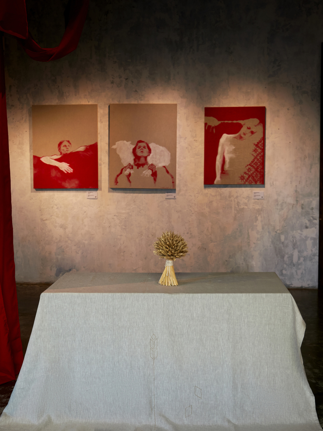 Скатертина з льону з машинною вишивкою "Колоски" GNIZDO модель LTMESC-001-s Скатертина з льону з машинною вишивкою "Колоски" GNIZDO модель LTMESC-001-s Фото