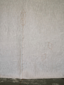 Скатертина з льону з машинною вишивкою "Колоски" GNIZDO модель LTMESC-001-s Скатертина з льону з машинною вишивкою "Колоски" GNIZDO модель LTMESC-001-s Фото