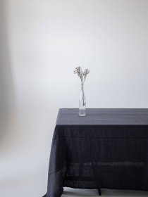 Скатертина з льон однотонна в кольорі "Графіт" GNIZDO Модель LTMC-005-S Фото