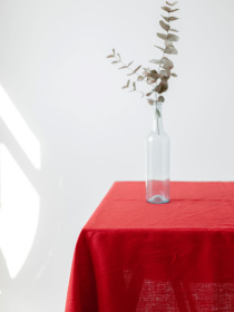 Скатертина з льону однотонна в кольорі "Поле маків" GNIZDO модель LTMC-008-S Фото