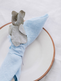 Набір з 2-х столових серветок з льону класичних однотонних в блакитному кольорі GNIZDO модель LCTNMC-013 Набір з 2-х столових серветок з льону класичних однотонних в блакитному кольорі GNIZDO модель LCTNMC-013 Фото