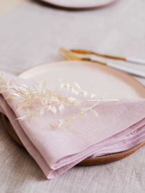 Набір з 2-х столових серветок з льону класичних однотонних в кольорі "Пильна троянда" GNIZDO модель LCTNMC-007 Набір з 2-х столових серветок з льону класичних однотонних в кольорі "Пильна троянда" GNIZDO модель LCTNMC-007 Фото