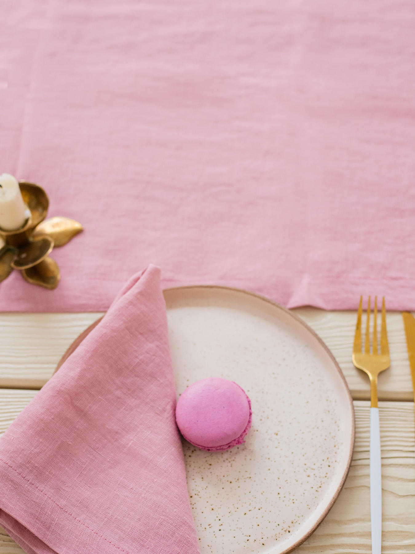 Набір з 2-х столових серветок з льону класичних однотонних в кольорі "Чайна троянда" GNIZDO Модель LCTNMC-019 Фото