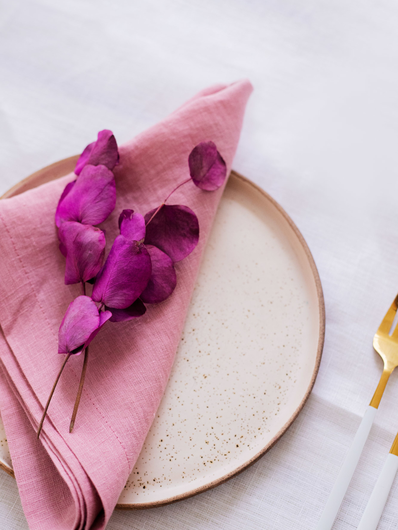 Набір з 2-х столових серветок з льону класичних однотонних в кольорі "Чайна троянда" GNIZDO модель LCTNMC-019 Фото