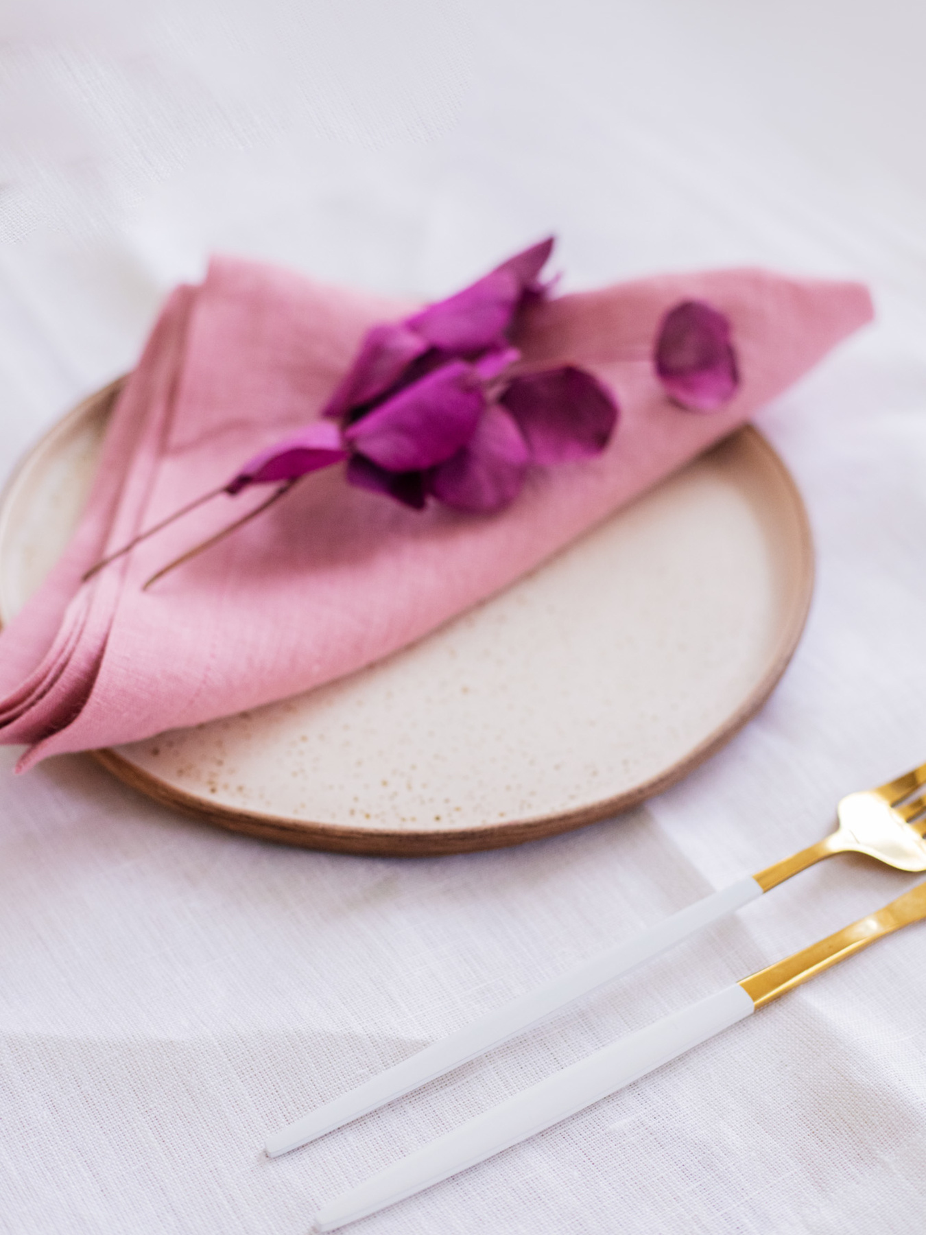 Набір з 2-х столових серветок з льону класичних однотонних в кольорі "Чайна троянда" GNIZDO модель LCTNMC-019 Фото