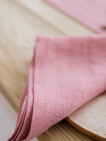 Набір з 2-х столових серветок з льону класичних однотонних в кольорі "Чайна троянда" GNIZDO модель LCTNMC-019 Фото