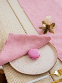 Набір з 2-х столових серветок з льону класичних однотонних в кольорі "Чайна троянда" GNIZDO модель LCTNMC-019 Фото